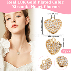8Pcs Brass Micro Pave Cubic Zirconia Charms&nbsp;KK-BBC0019-02