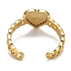 Brass Micro Pave Clear Cubic Zirconia Cuff Rings&nbsp;RJEW-B0007-01G