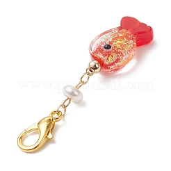 3Pcs Handmade Lampwork Fish Pendant Decorations&nbsp;HJEW-JM04481