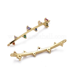 Brass Micro Pave Colorful Cubic Zirconia Links Connectors&nbsp;ZIRC-Z011-20G