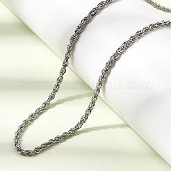 2MM Unisex 304 Stainless Steel Rope Chain Necklaces&nbsp;NJEW-P395-16P