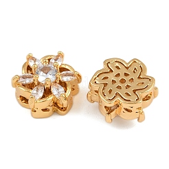 Brass Micro Pave Cubic Zirconia Beads&nbsp;KK-F910-08G-01