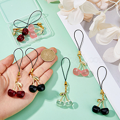 8Pcs 4 Style Alloy Resin Mobile Straps&nbsp;HJEW-DC00134