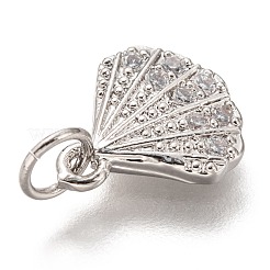 Brass Micro Pave Clear Cubic Zirconia Charms&nbsp;ZIRC-C020-49