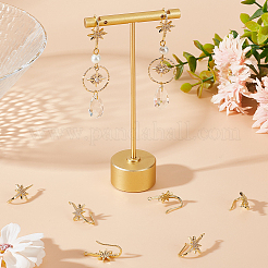 10Pcs Rack Plating Brass Pave Cubic Zirconia Earring Hooks&nbsp;KK-BBC0010-57