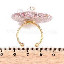 304 Stainless Steel Resin Cuff Open Rings&nbsp;RJEW-C167-02B