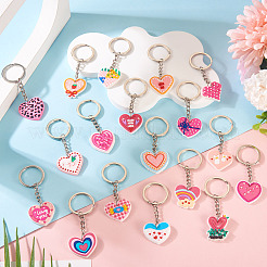 18Pcs 18 Styles Valentine's Day PVC Keychains&nbsp;KEYC-TA0001-56