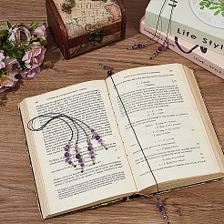 Glass & Natural Amethyst Beads Bookmarks&nbsp;AJEW-FG00007