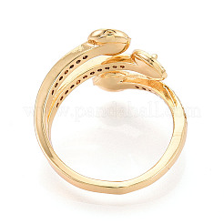 Brass Micro Pave Cubic Zirconia Cup Peg Ring Settings&nbsp;KK-N274-21G