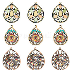 15Pcs 3 Styles Alloy Enamel Pendants&nbsp;ENAM-TA0003-69
