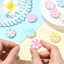10Pcs UV Plating Opaque Acrylic Beads&nbsp;OACR-YW0002-21A
