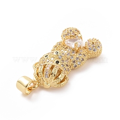 Brass Cubic Zirconia Pendants&nbsp;ZIRC-K089-12G-01