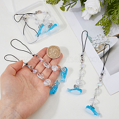 6Pcs Glass & Alloy & Resin Mobile Straps&nbsp;HJEW-FH00310