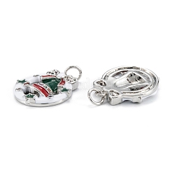 Christmas Themed Brass Micro Pave Cubic Zirconia Pendants&nbsp;ZIRC-L101-06P