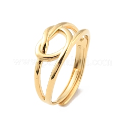 304 Stainless Steel Hollow Heart Adjustable Rings for Valentine's Day&nbsp;RJEW-D002-36G
