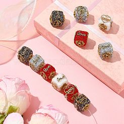 12Pcs 4 Colors Opaque Acrylic and Alloy Beads&nbsp;SACR-CJ0011-88