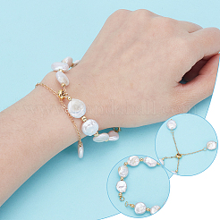2Pcs Natural Keshi Pearl Slider Bracelet Making&nbsp;BJEW-UN00020