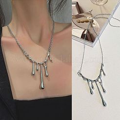 Melted Teardrop Alloy Pendant Necklaces for Women&nbsp;FS-WG2A19C-01