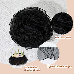 5 Yards Polyester Pleated Lace Ribbon&nbsp;OCOR-FH0001-33B