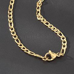 Ion Plating(IP) 304 Stainless Steel Figaro Chain Bracelets&nbsp;BJEW-L634-04A-G