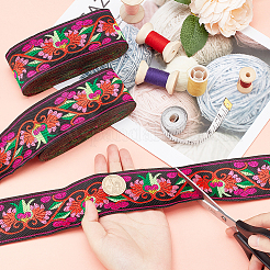 Ethnic Style Polyester Ribbons&nbsp;OCOR-WH0079-65A