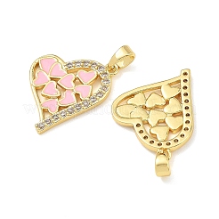 Brass Micro Pave Clear Cubic Zirconia Pendants&nbsp;CU-T001-08G-D