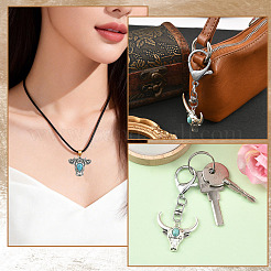 24Pcs 6 Styles Bohemian Synthetic Turquoise Cattle Pendants&nbsp;FIND-SZ0019-83
