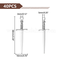 40Pcs Tibetan Style DIY Alloy Sword Weapon Big Pendants&nbsp;FIND-UN0003-13