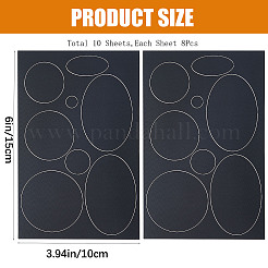 Rectangle with Round & Oval Pattern Self-adhesive Nylon Applique&nbsp;PATC-WH0007-33A
