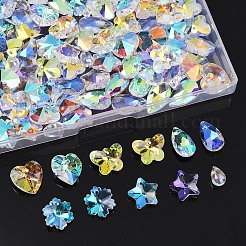 100Pcs 10 Styles Glass Pendants&nbsp;GLAA-YW0004-18