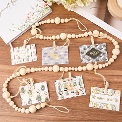 Wall Hanging Photo Display with Wooden Beads Garland&nbsp;AJEW-WH20011-54A