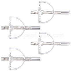 3 Pairs 925 Sterling Silver Screw Ear Nuts&nbsp;STER-BBC0009-74B