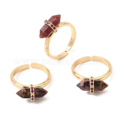 Brass Micro Pave Cubic Zirconia Cuff Open Rings for Women&nbsp;GG-CBA0B5A-03G-03