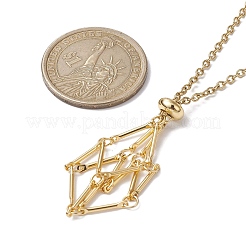 Crystal Cage Holder Necklace&nbsp;NJEW-JN04588