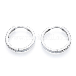 Clear Cubic Zirconia Hinged Hoop Earrings&nbsp;EJEW-N011-112P