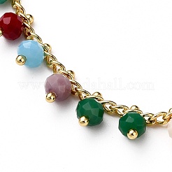 Rondelle Glass Pendant Necklaces&nbsp;NJEW-JN03187