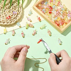 80Pcs 8 Colors Glass Pendants&nbsp;PALLOY-CJ00150
