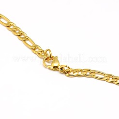 304 Stainless Steel Figaro Chain Necklace Making&nbsp;STAS-A028-N023G