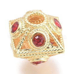Brass Micro Pave Cubic Zirconia Beads&nbsp;KK-P187-26-G