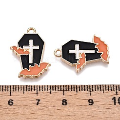 Halloween Theme Rack Plating Alloy Enamel Pendants&nbsp;ENAM-N056-357B