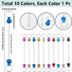 10Pcs 10 Colors Alloy Beadable Keychain Bar for Jewelry Making DIY Crafts&nbsp;FIND-SC0014-33