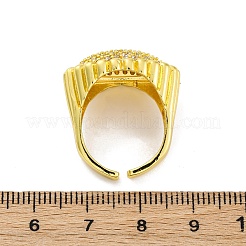 Brass Micro Pave Clear Cubic Zirconia Cuff Rings for Women&nbsp;RJEW-Q009-02G