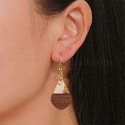 Transparent Resin & Walnut Wood Pendants&nbsp;RESI-CJ0001-51