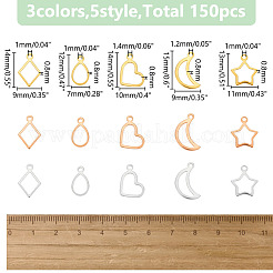 150Pcs 15 Styles 304 Stainless Steel Open Pendants&nbsp;STAS-WR0001-19A