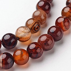 Natural Striped Agate/Banded Agate Beads Strands&nbsp;G-D845-05-8mm