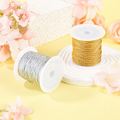 2 Rolls 2 Colors 15-Ply Round PET Metallic Thread&nbsp;MCOR-TA0001-03E