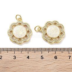 Brass Micro Pave Clear Cubic Zirconia Pendants&nbsp;KK-L213-022G