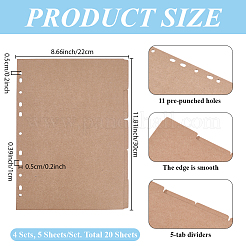 5Pcs Kraft Paper Binder Dividers&nbsp;AJEW-CP0011-76C