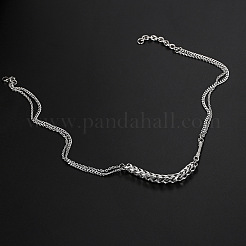 304 Stainless Steel Mixed Chain Necklaces for Women Men&nbsp;WGDFE3F-01