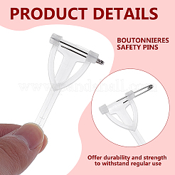 300Pcs Stainless Steel Plastic Brooch Findings&nbsp;KY-MA0001-01